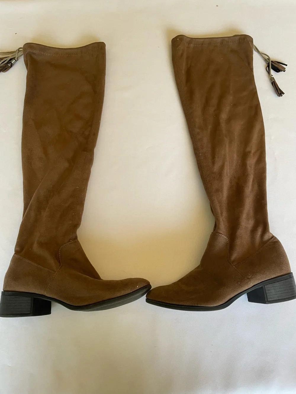 🔥 2-Pair Bundle Over-the-Knee Faux Suede Boots Black & Brown Size 8.5